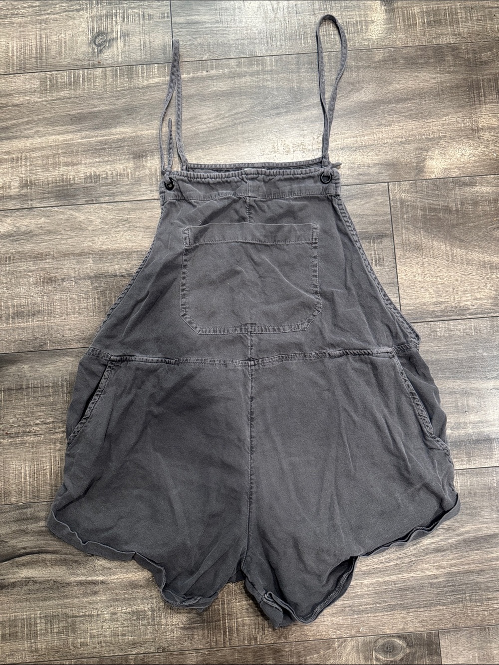 Billabong pursuit overalls romper in black washed tie front straps pockets